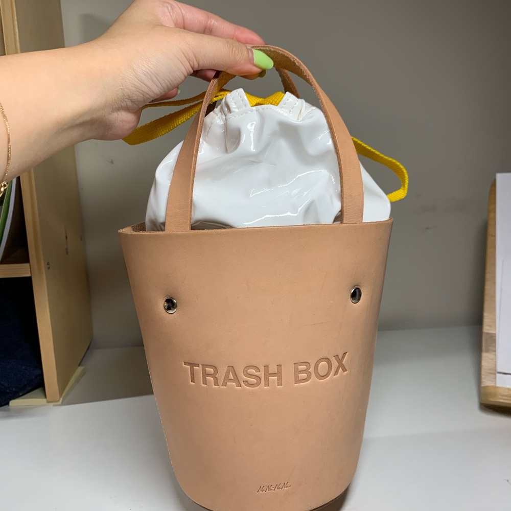 NANA-NANA “Trash Box” Leather Bucket Crossbody